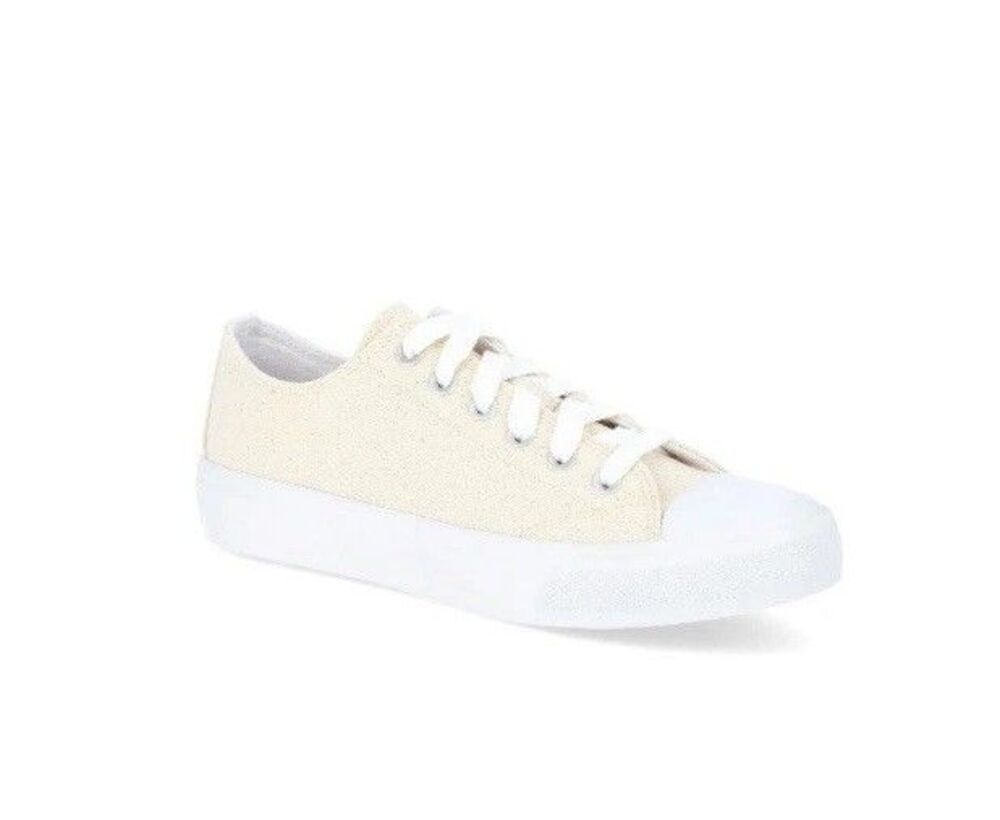 No Boundaries Women’s Classic Lace up Sneakers Memory Foam Oatmeal Size 8 NWT
